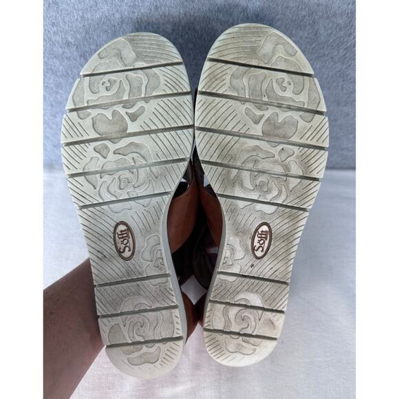 Sofft Women's sz 9.5 Mirabelle Strappy Buckle Tan Leather Sandals Comfort Casual - Picture 3 of 7